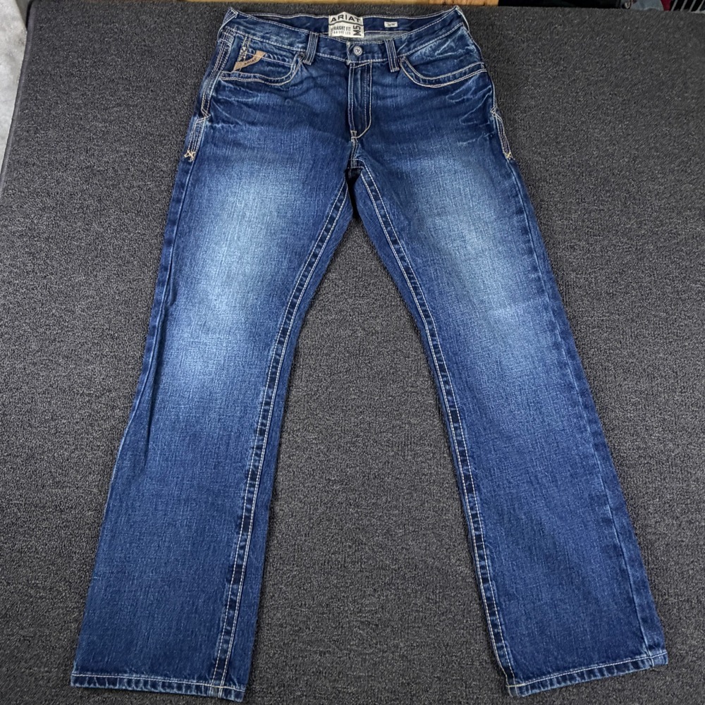 Ariat Jeans Mens 34x34 M5 Straight Fit Straight Leg Gulch Blue EUC